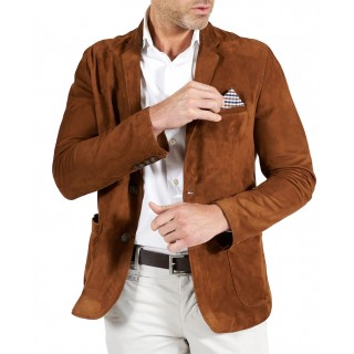 Suede hot sale leather blazer